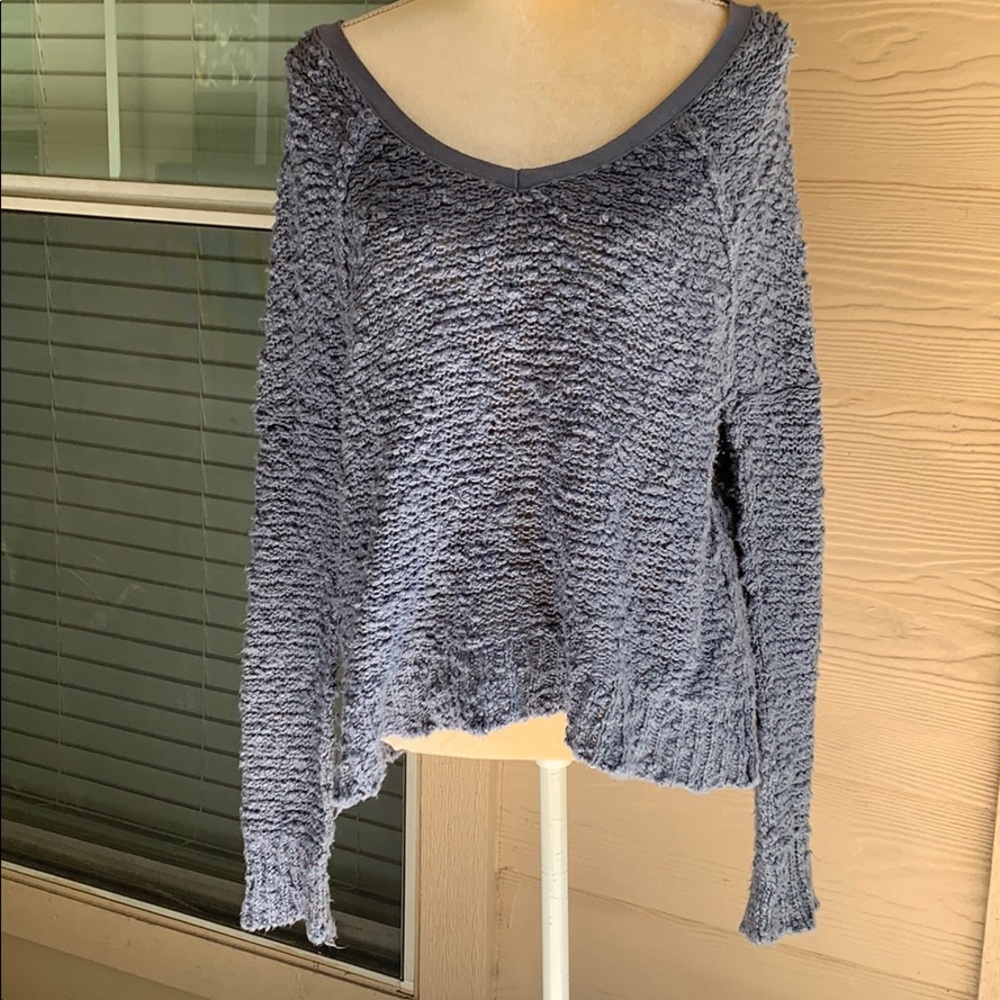 Free People blue popcorn sweater